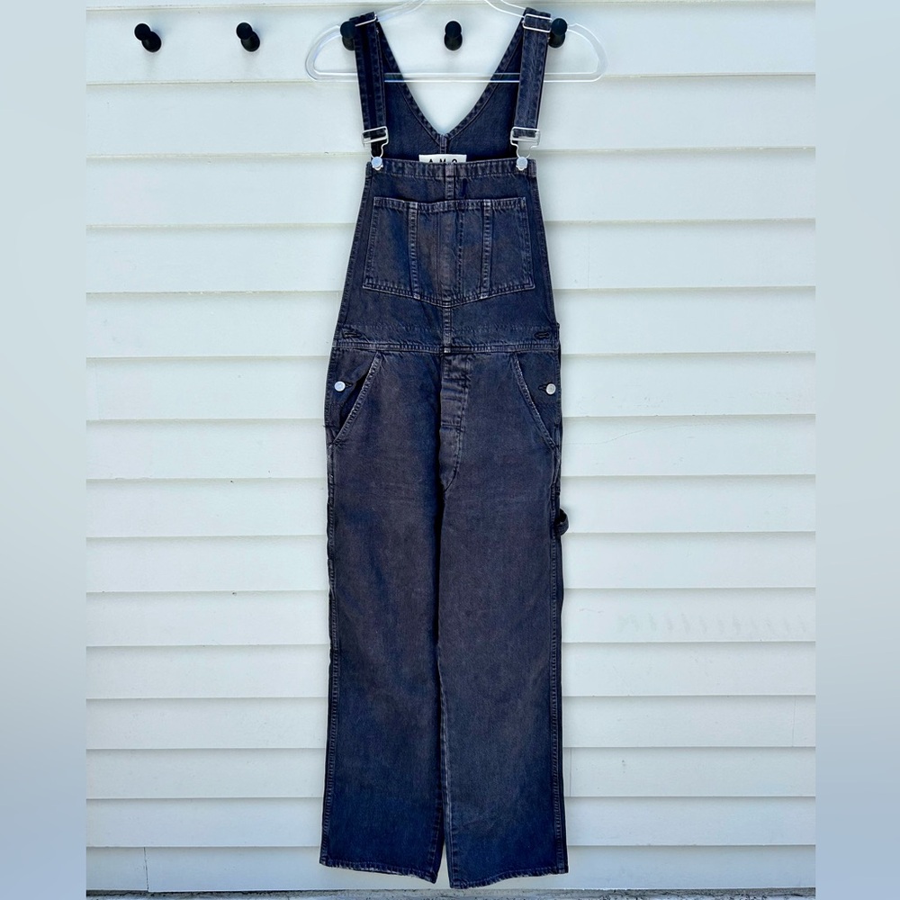 AMO Denim - Ally Overall in Washed Black - size S